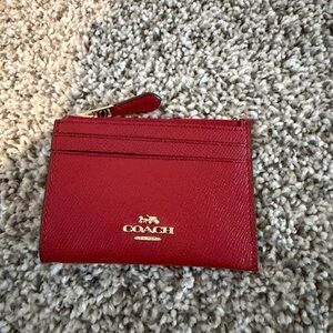 Coach Red Leather Card Case
